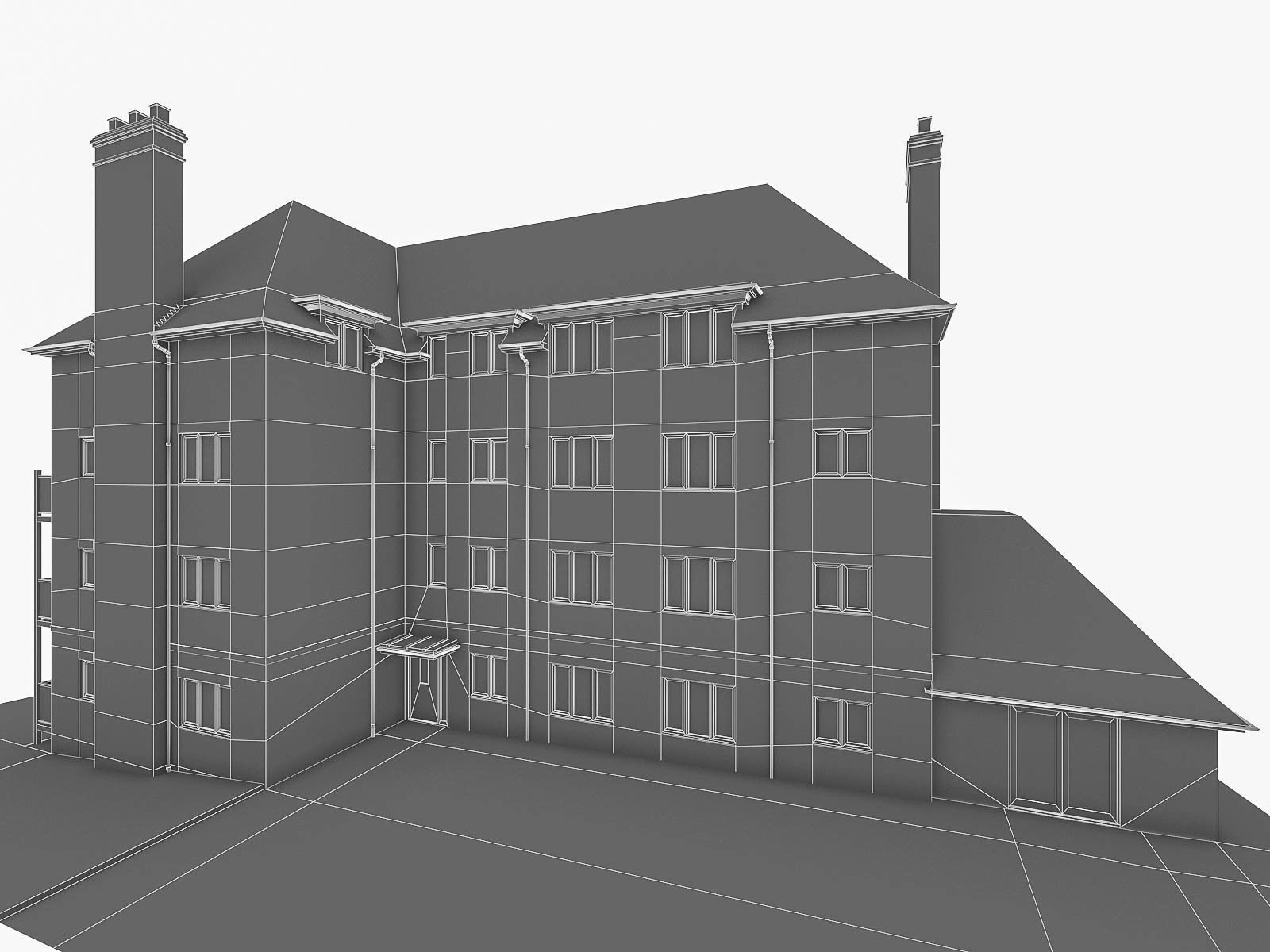 English Brick Houses Collection - 26 Pack Low-poly 3D model_46