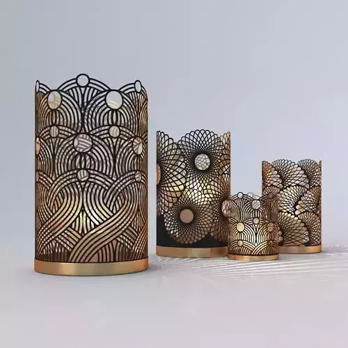 Decorative Openwork Candle Holders 3D model