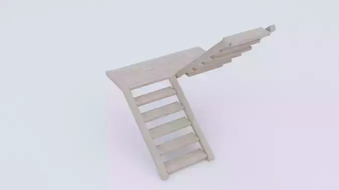 Wooden stairs low-poly