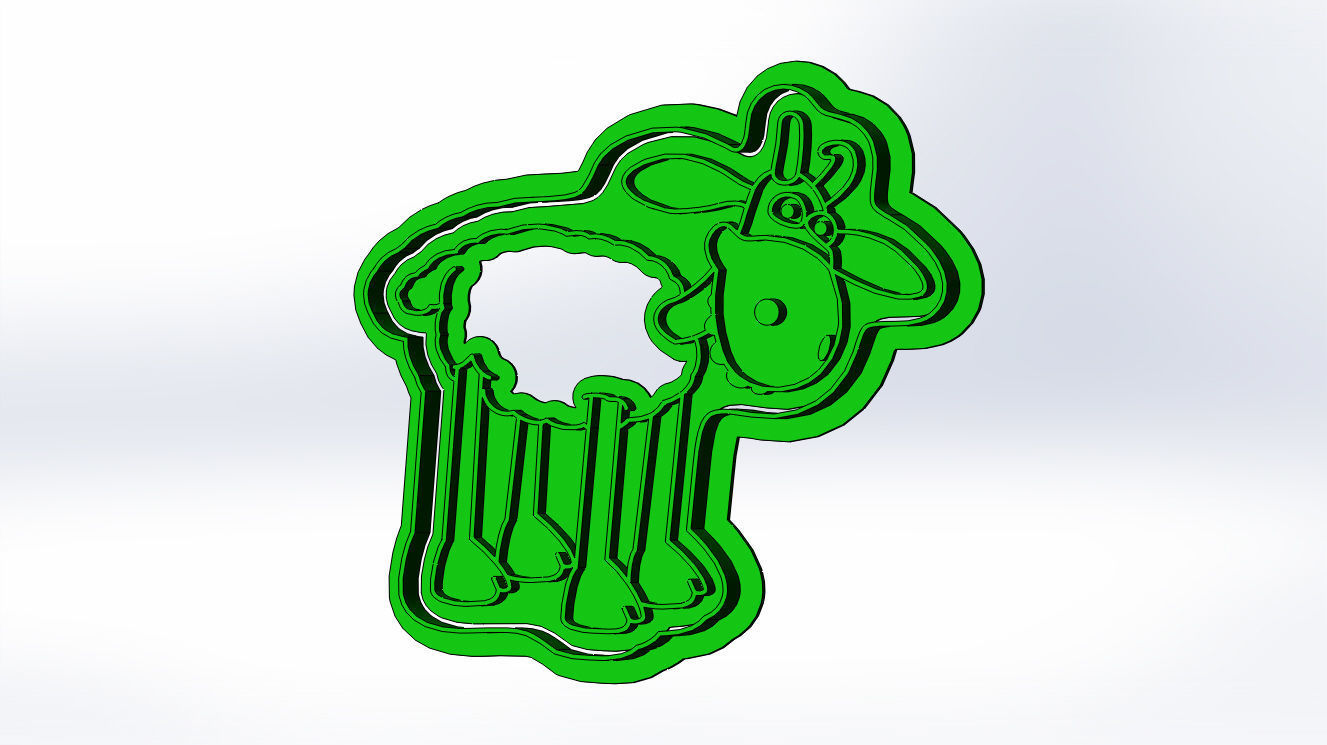 Shaun the sheep 3d print cookie cutters models 3D print model_3