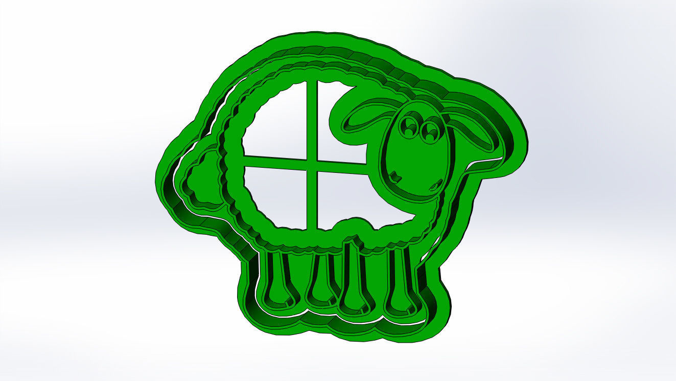 Shaun the sheep 3d print cookie cutters models 3D print model_7