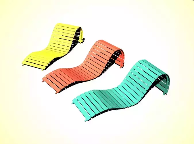 Beach Lounge Chairs 3D model