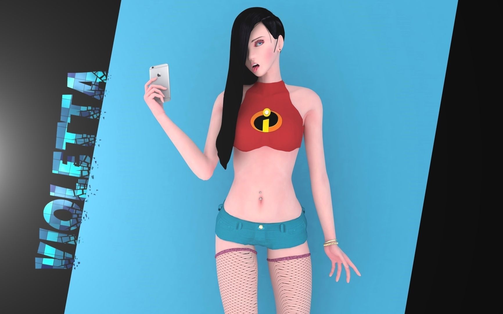 Violetta Parr - The Incredibles Low-poly 3D model_0