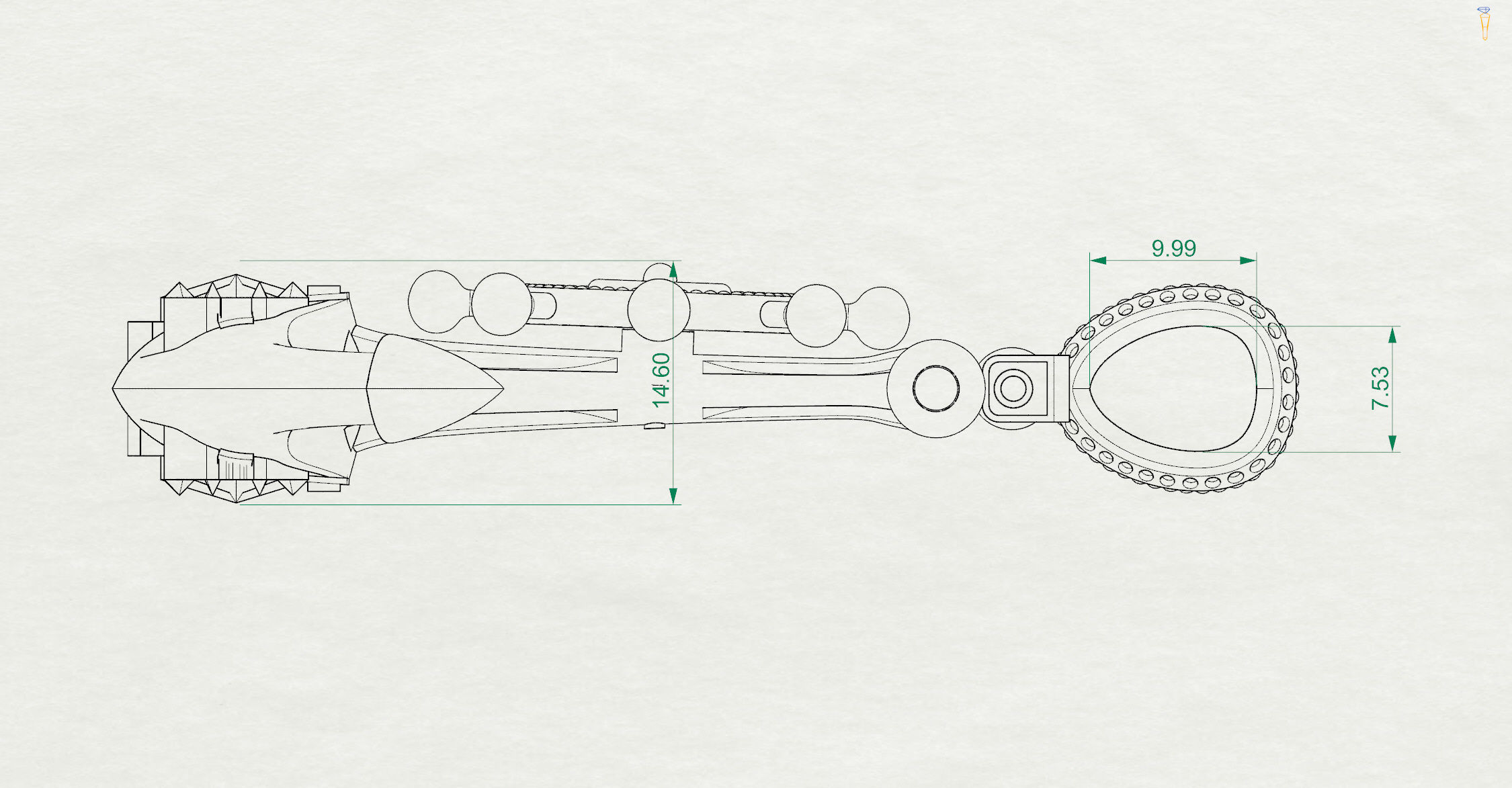 Anchor Pendant With Nautical Star and Rudder 3D print model_3