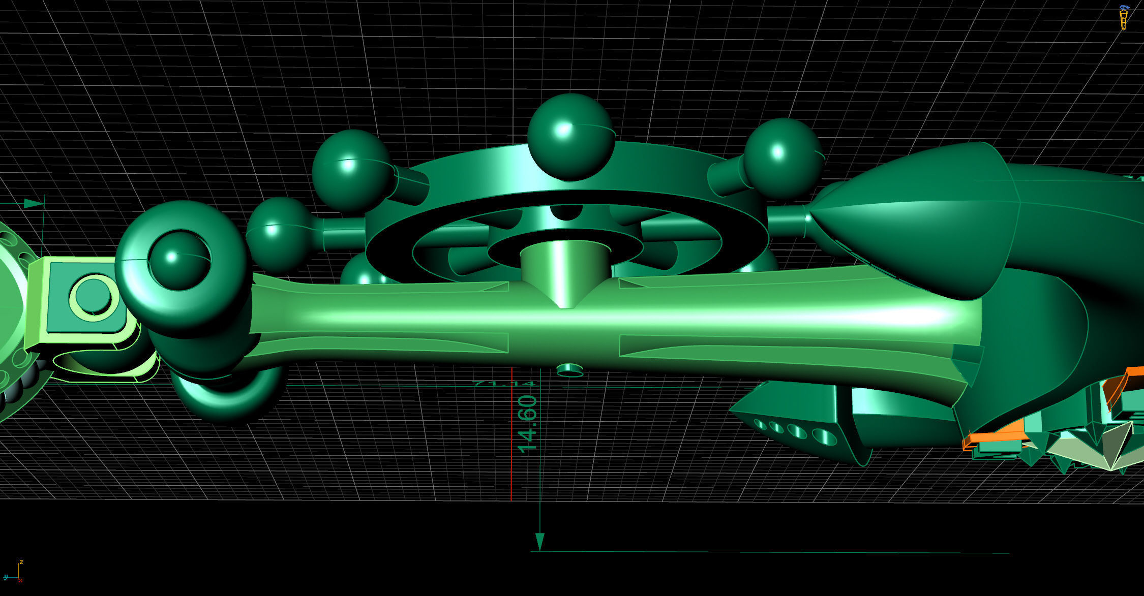 Anchor Pendant With Nautical Star and Rudder 3D print model_6