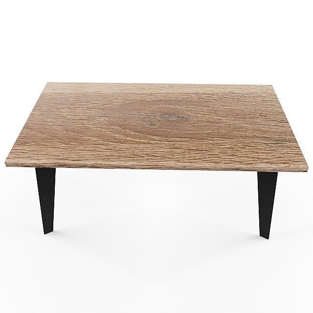 table rectangular dining with legs Low-poly 3D model_1