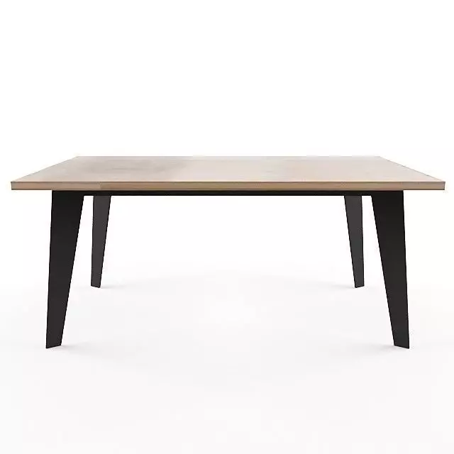 table rectangular dining with legs Low-poly 3D model_0