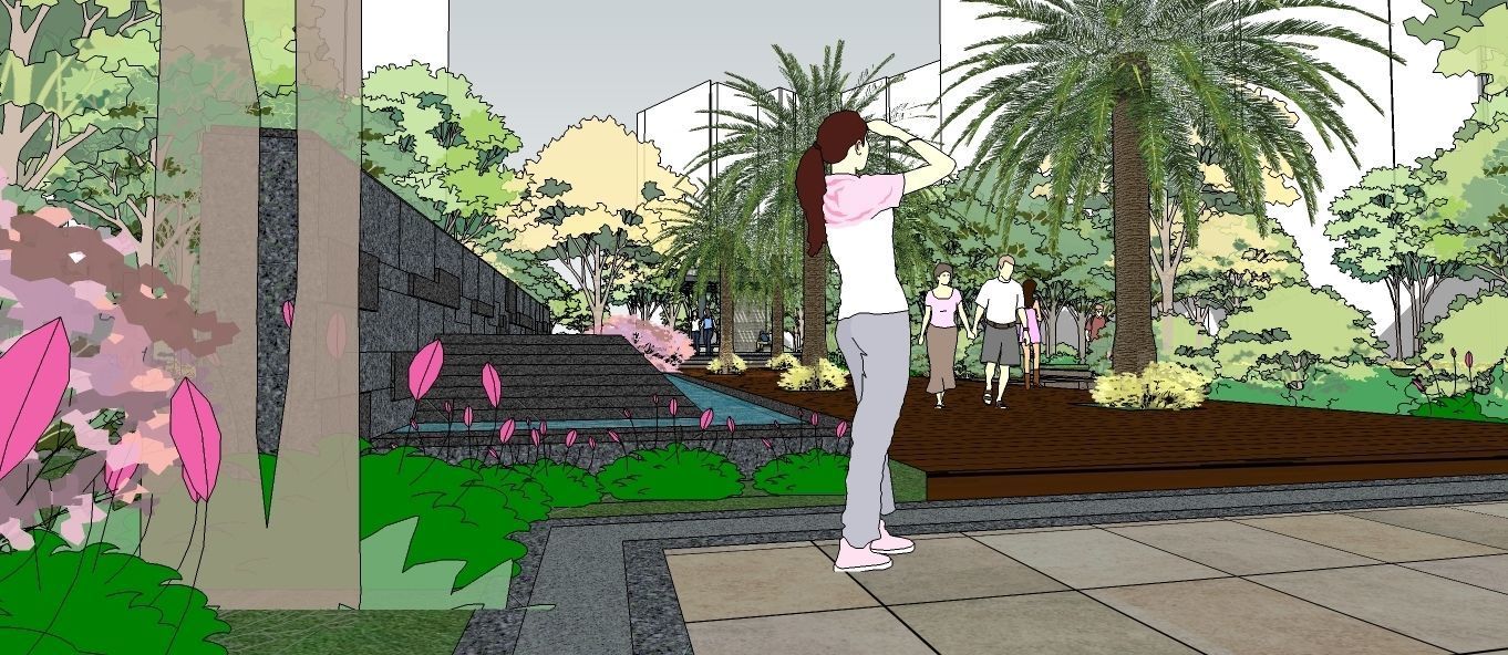 landscape layout for buildings  Low-poly 3D model_3