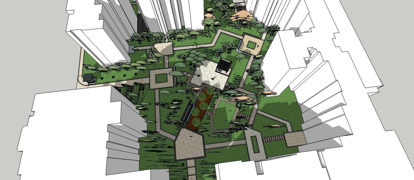 landscape layout for buildings  Low-poly 3D model_1