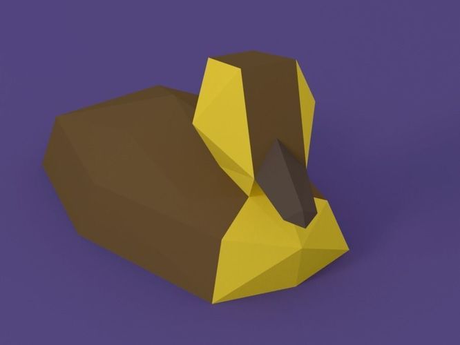 Low Poly Duckling polygonal duck Low-poly 3D model