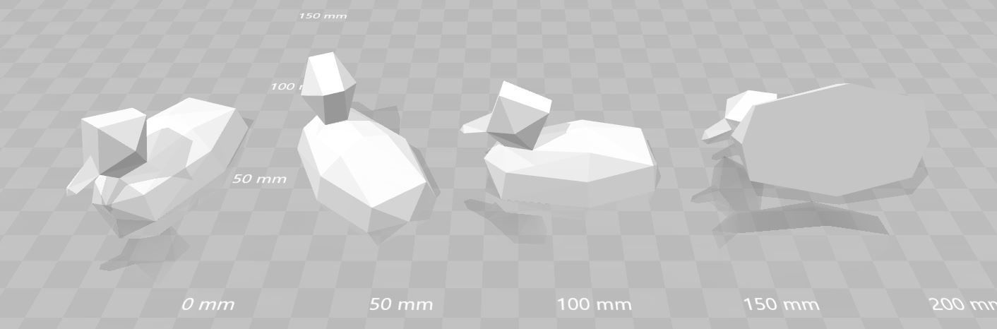 Low Poly Duckling polygonal duck Low-poly 3D model_2