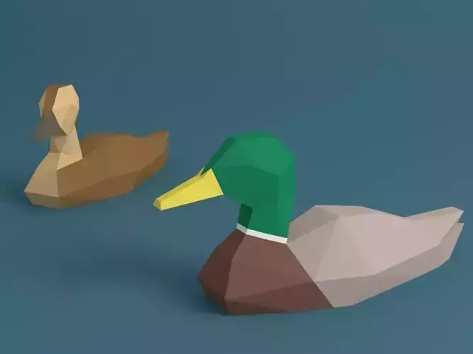Low Poly Ducks two Low-poly 3D model