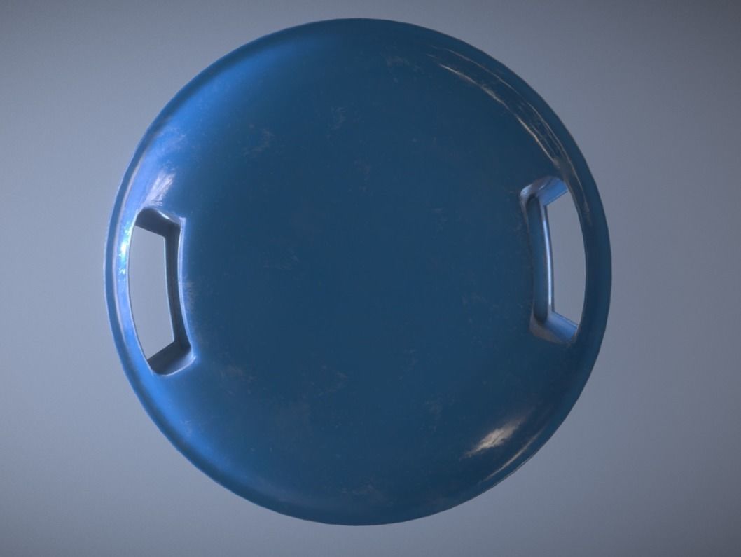 Game Ready Glider Winter Toy Blue Low - High Poly Low-poly 3D model_3