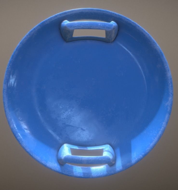 Game Ready Glider Winter Toy Blue Low - High Poly Low-poly 3D model_4