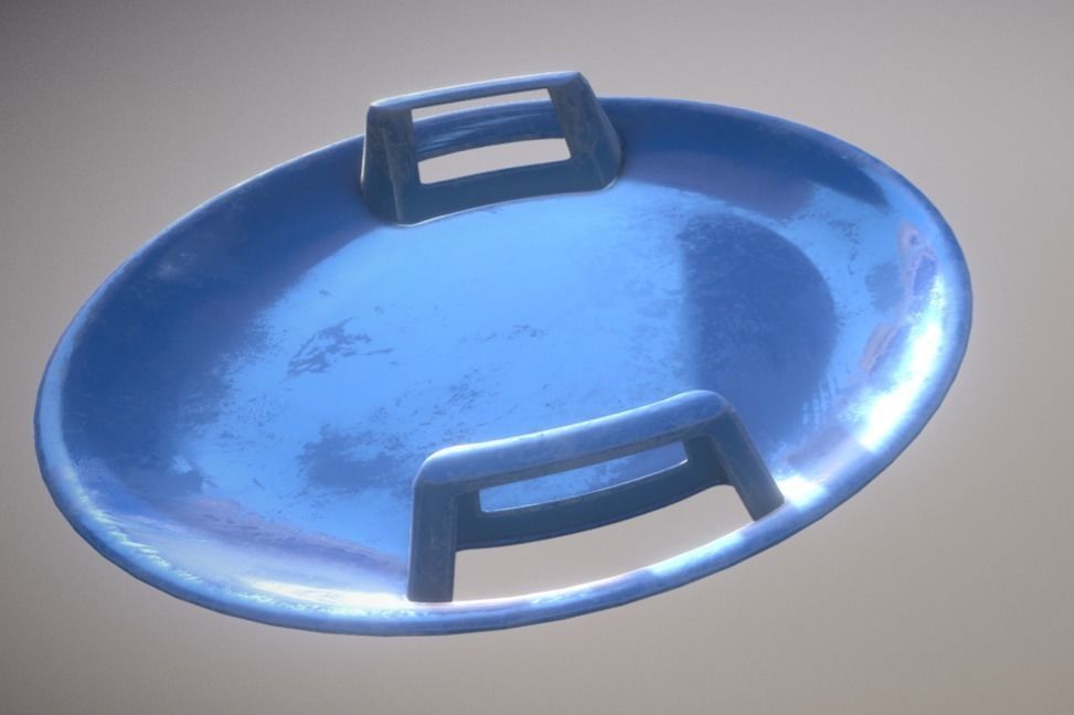 Game Ready Glider Winter Toy Blue Low - High Poly Low-poly 3D model_1