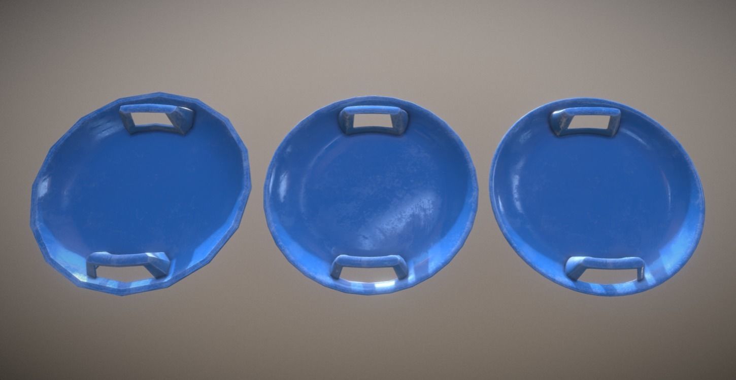 Game Ready Glider Winter Toy Blue Low - High Poly Low-poly 3D model_5