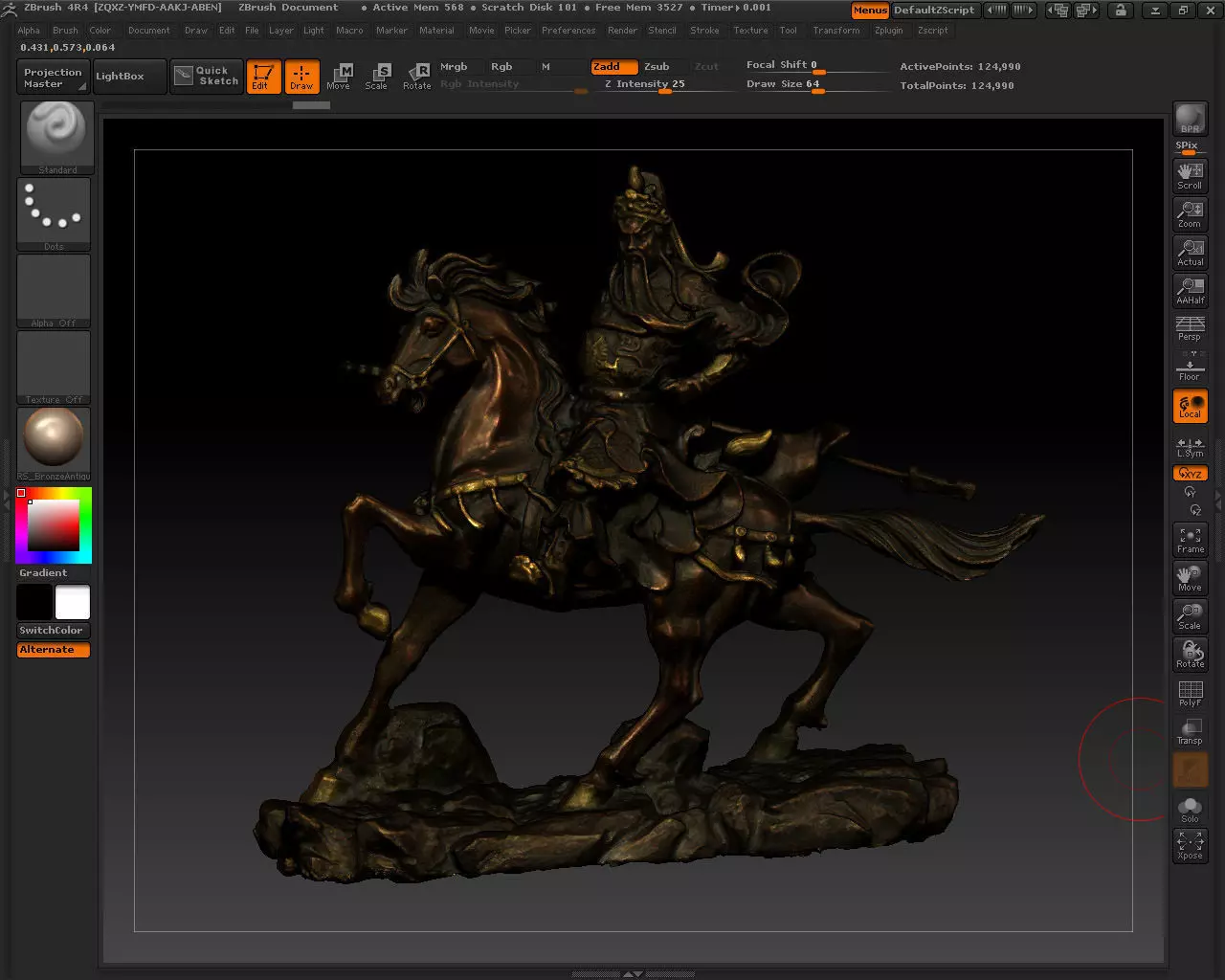 GUANGONG statue of chinese warrior on horse 3D print model_0