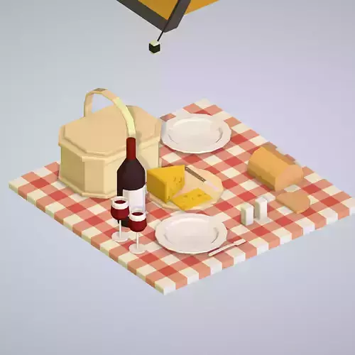 isometric objects recreation tourism cooking BBQ steak