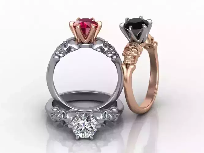 Skull Engagement ring Own design 0185