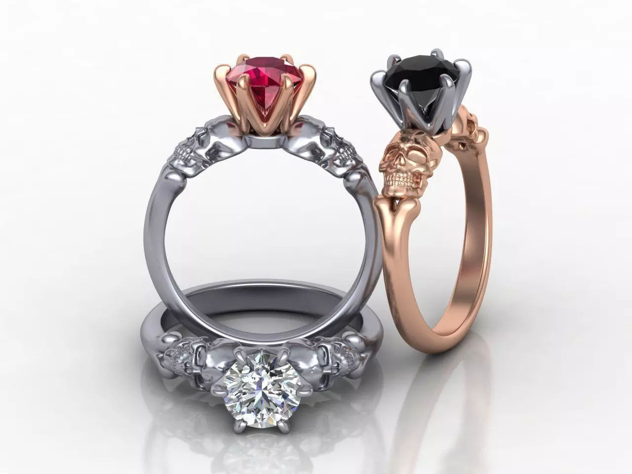 Skull Engagement ring Own design 0185 3D print model