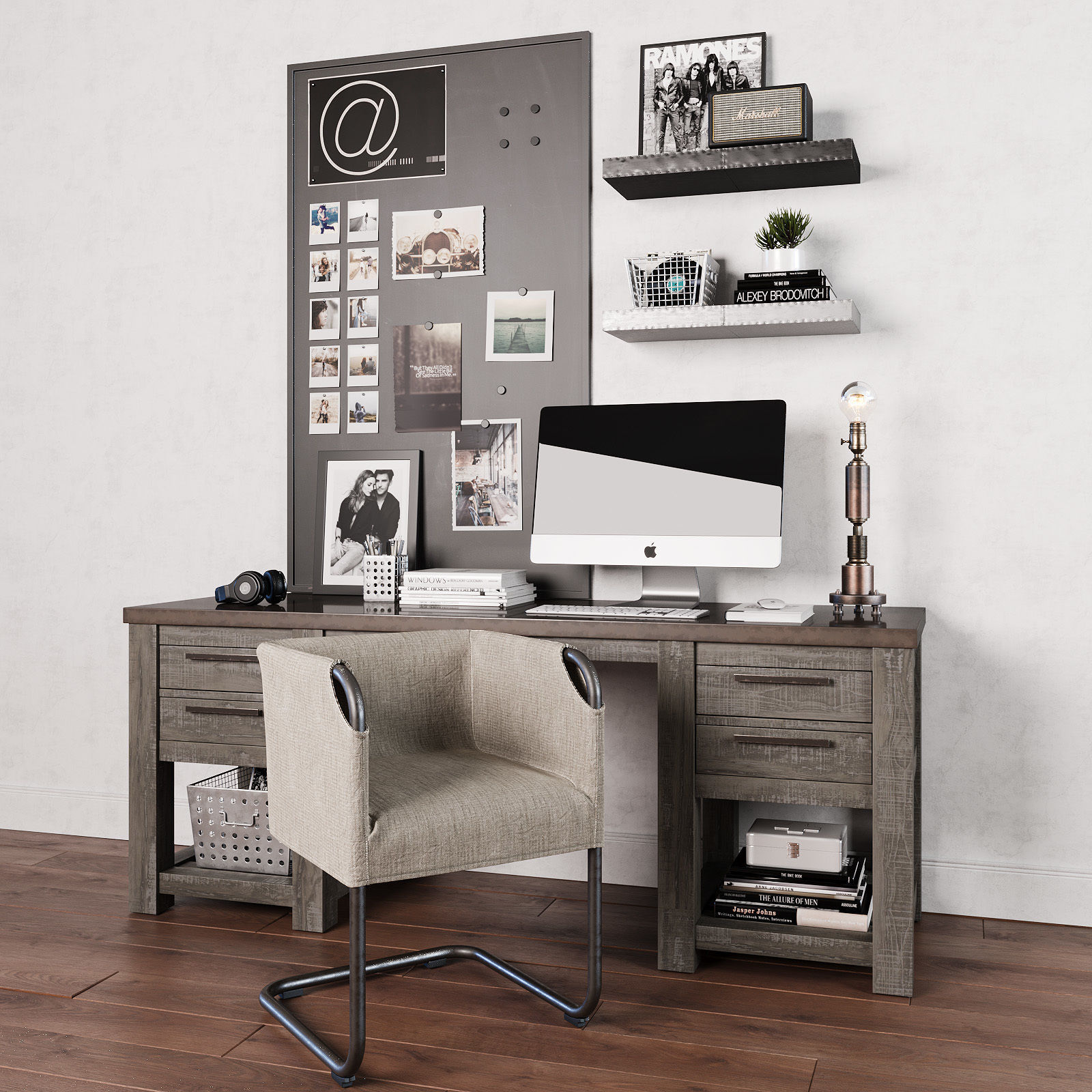 Vaughn Storage Desk 3D model_1