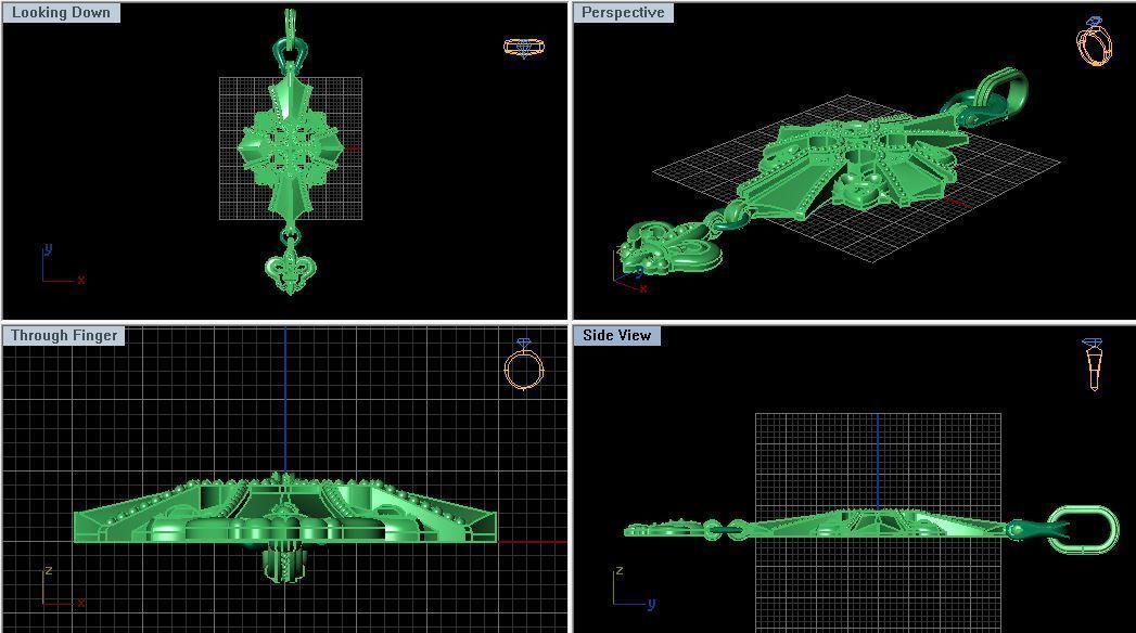 Pendant cross Empire 3D print model_3