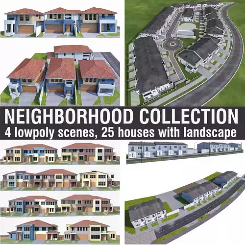 Neighborhood Houses Collection - 4 Pack