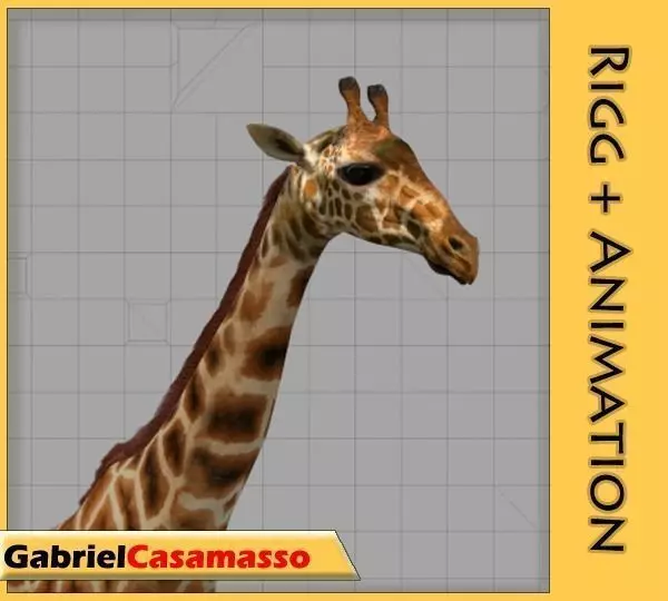Giraffe with animation 3D model