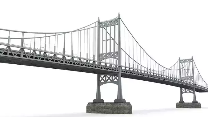 Triborough bridge  Low-poly 3D model