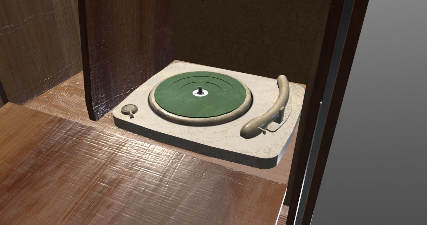 Vintage Home Entertainment System Low-poly 3D model_7