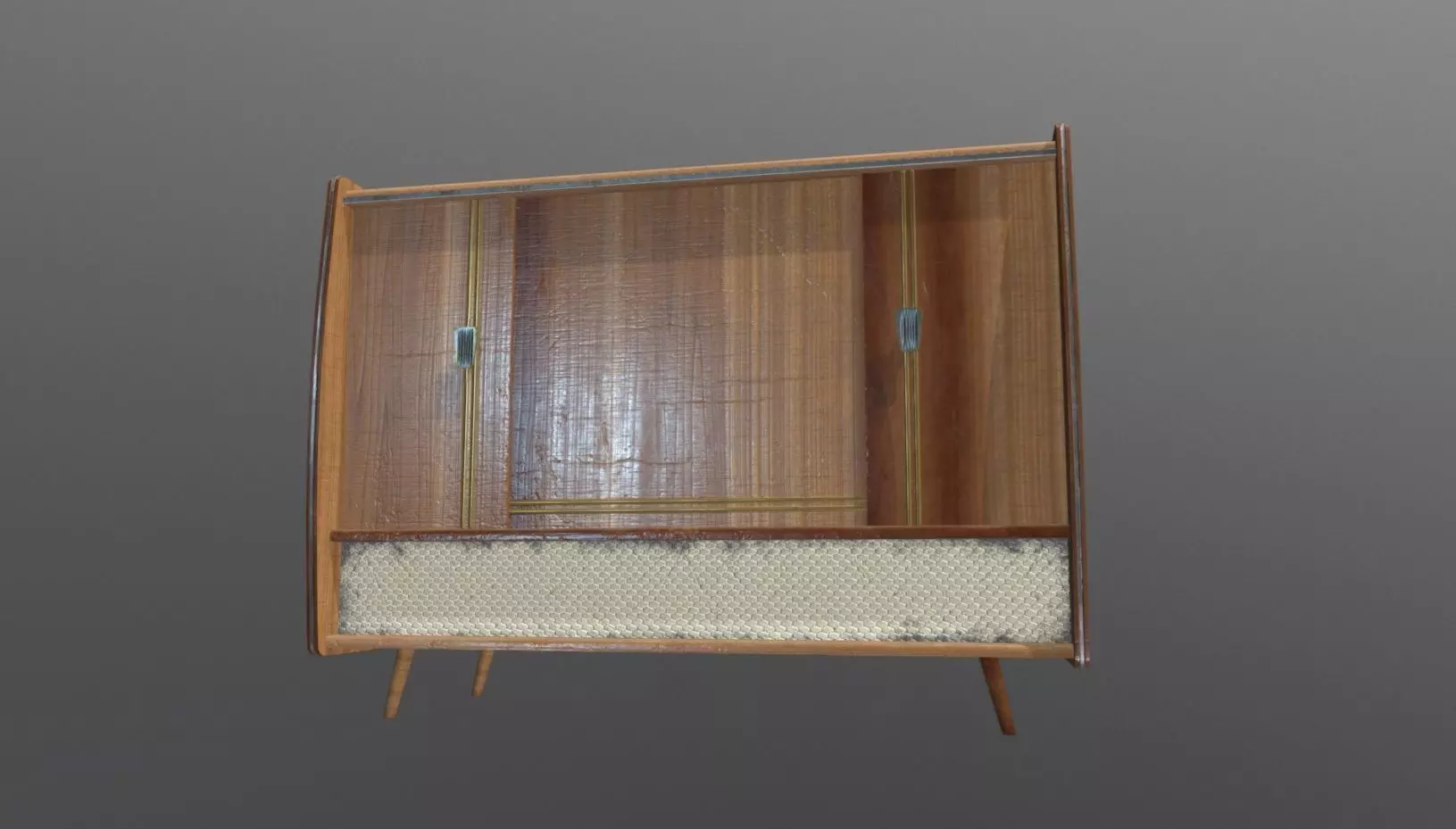 Vintage Home Entertainment System Low-poly 3D model_0