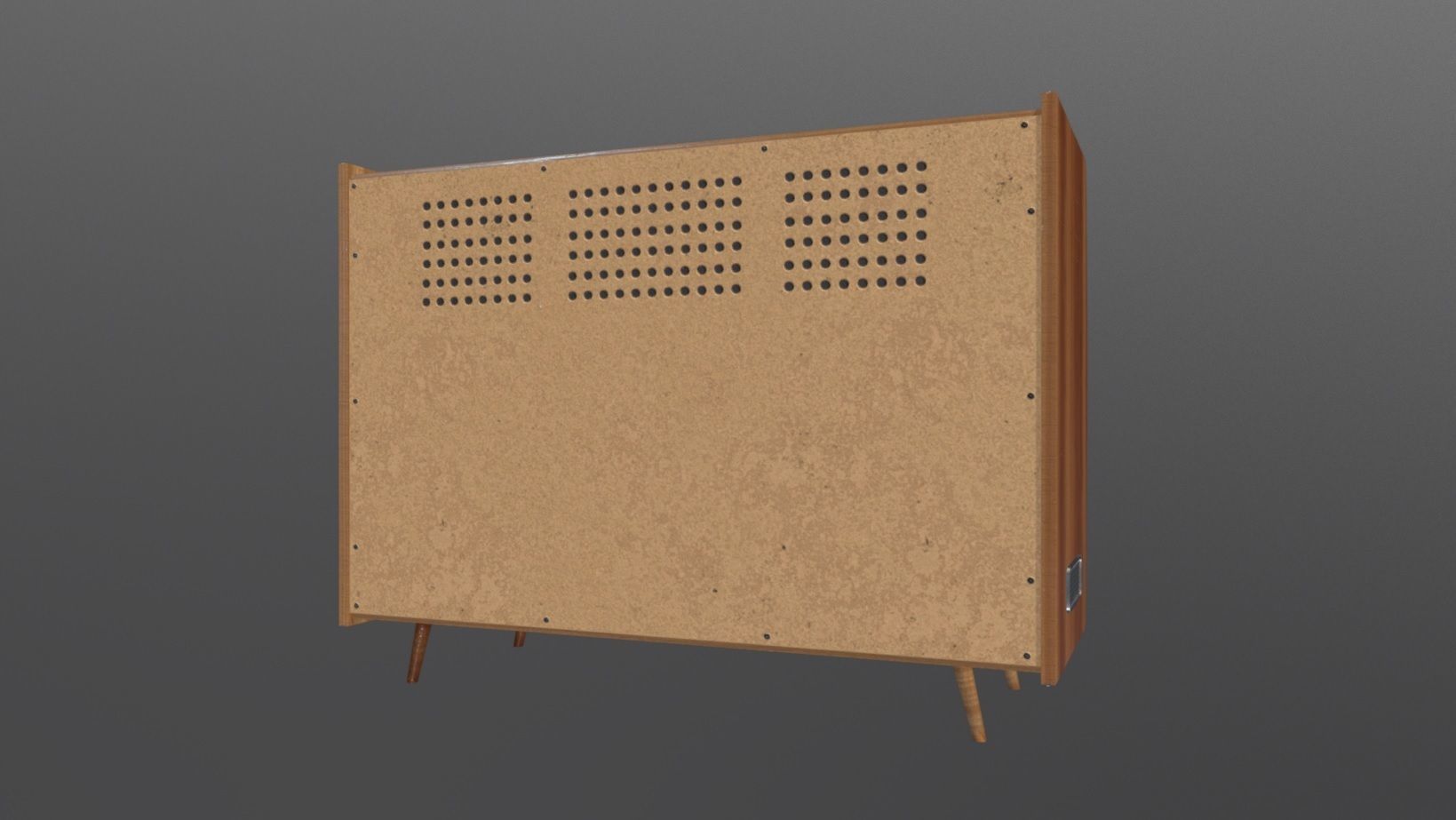Vintage Home Entertainment System Low-poly 3D model_5