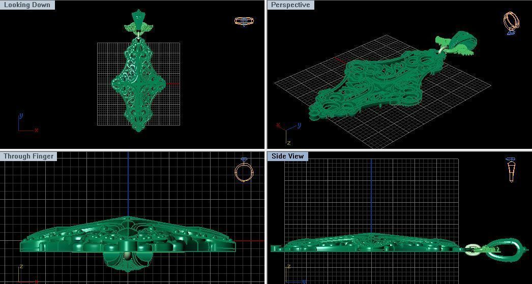 Pendant with pattern 3D print model_4