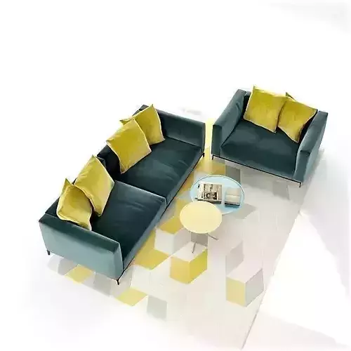 Sofa armchair coffe table carpet