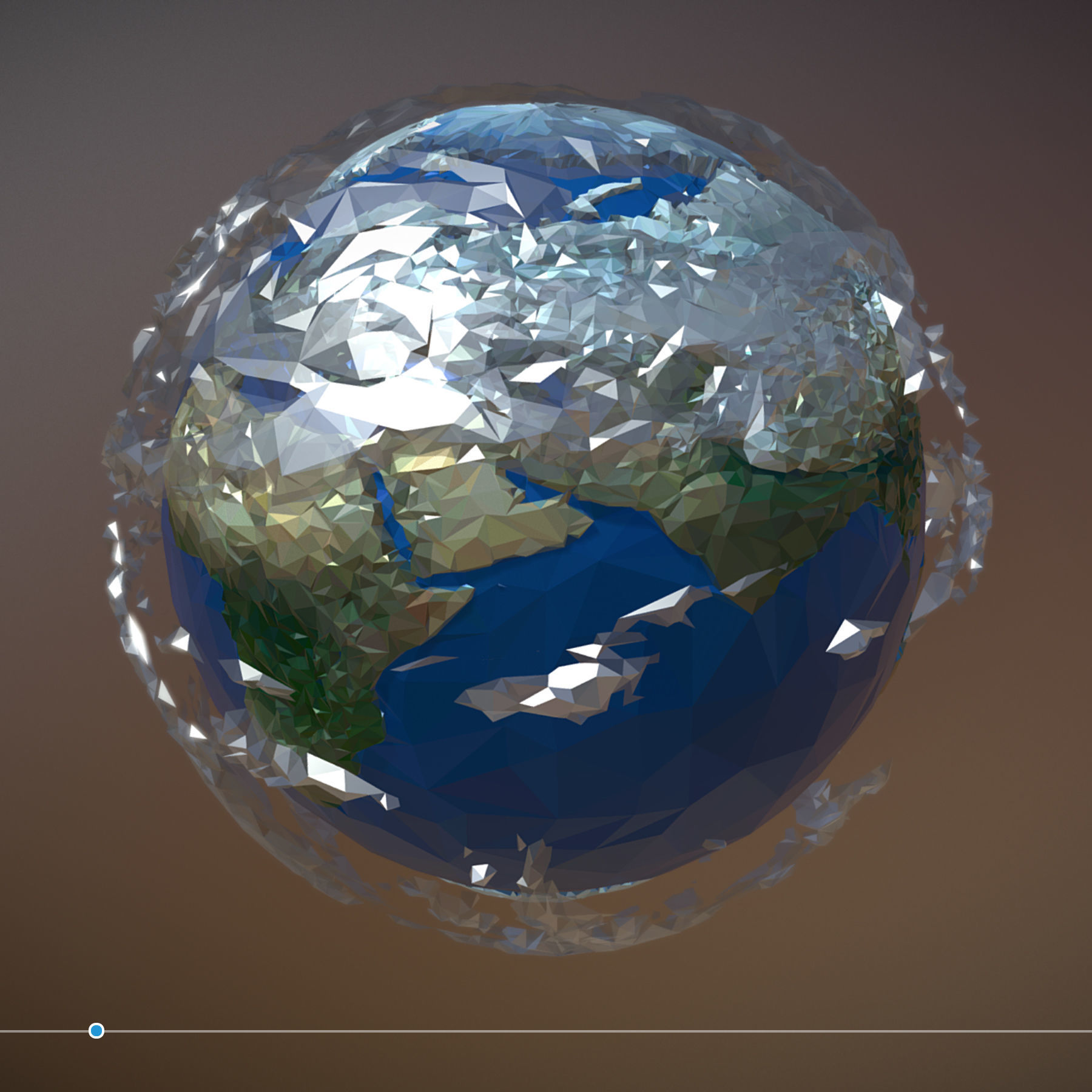 Animated Low Polygon Art Planet Earth Low-poly 3D model_14