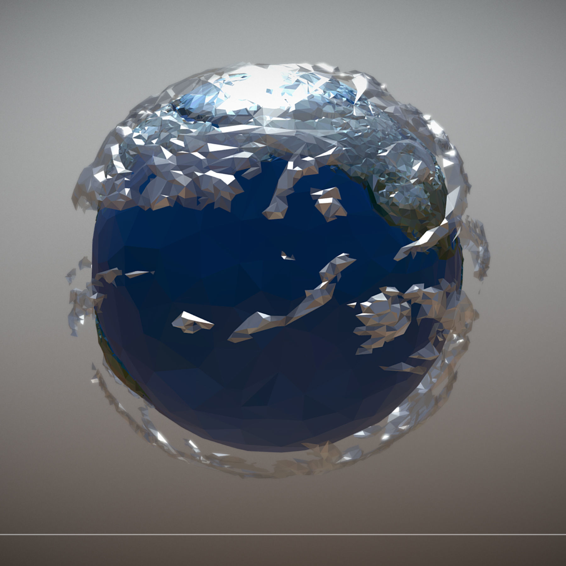 Animated Low Polygon Art Planet Earth Low-poly 3D model_5