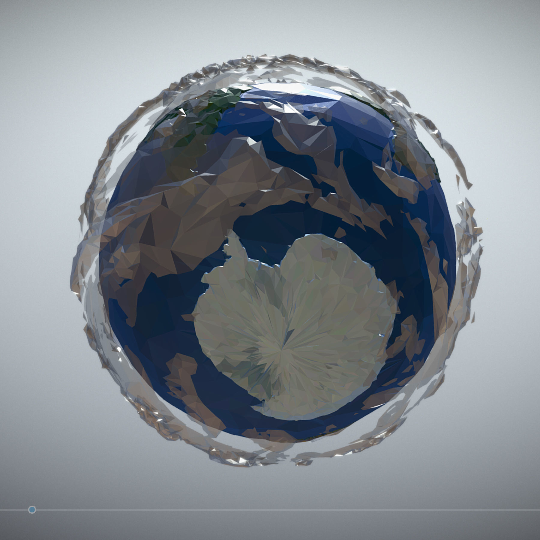 Animated Low Polygon Art Planet Earth Low-poly 3D model_15