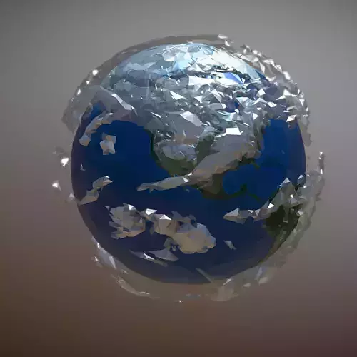 Animated Low Polygon Art Planet Earth