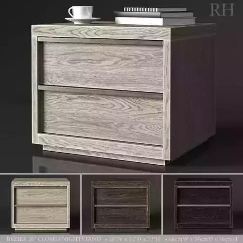 RH BEZIER 26in CLOSED NIGHTSTAND