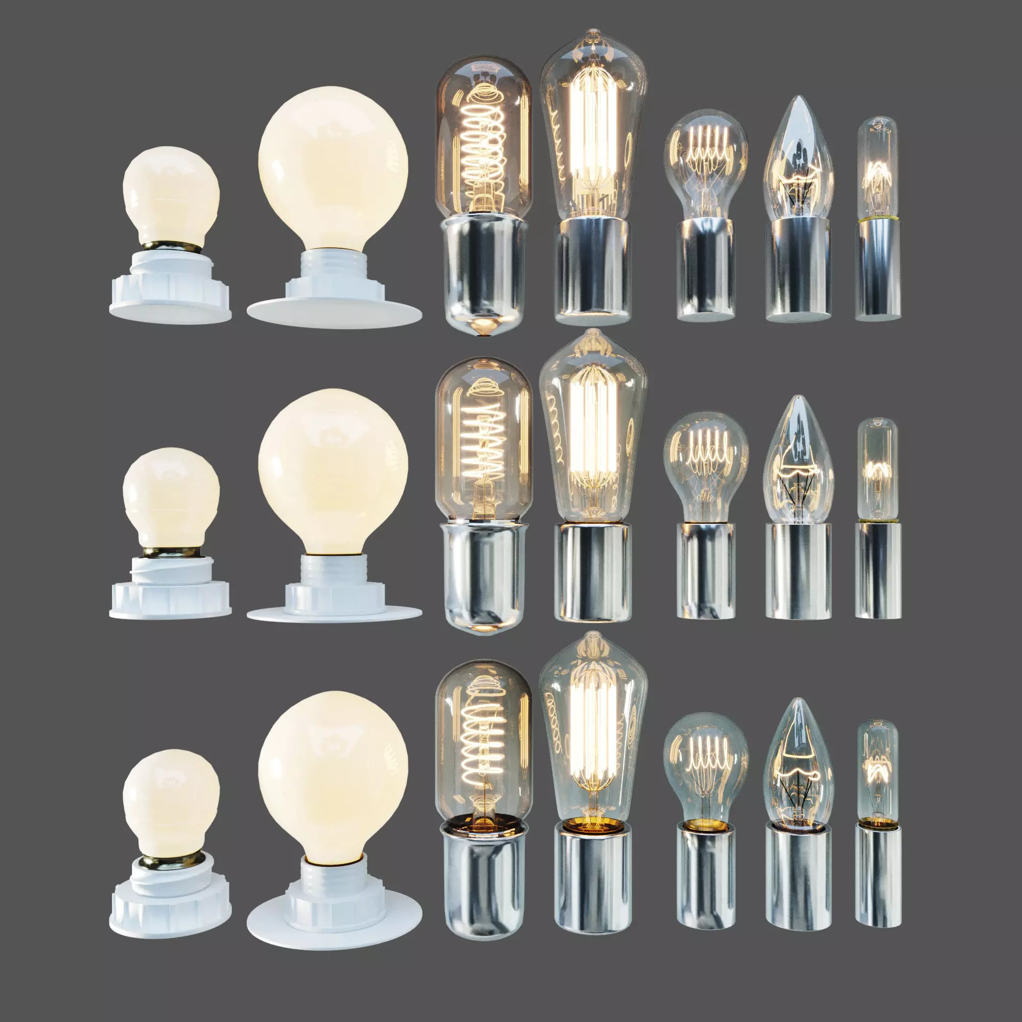 LAMPS SET two light bulbs 3D model_0