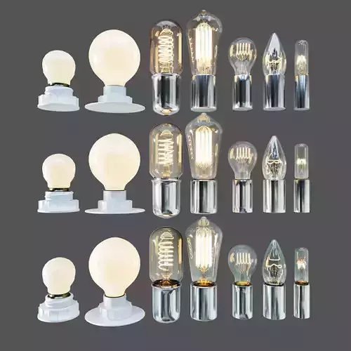 LAMPS SET two light bulbs 3D model