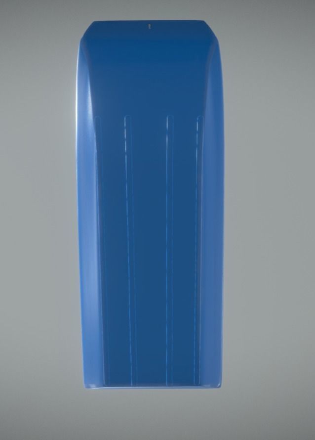 Game Ready Rectangular Sled Blue Winter Toy Low And High Poly Low-poly 3D model_3