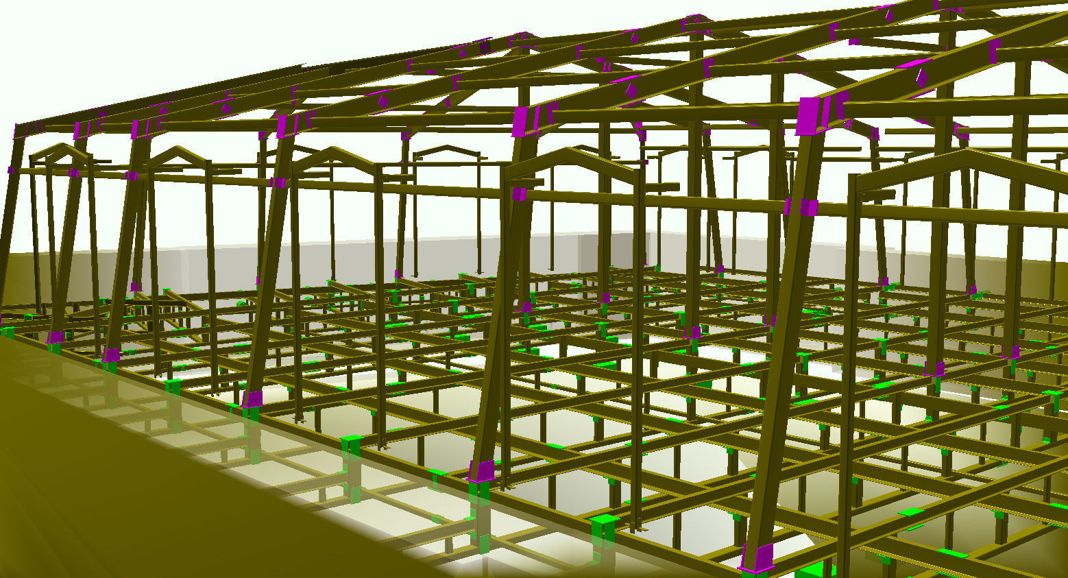 construction of the attic floor and roof 3D model_5