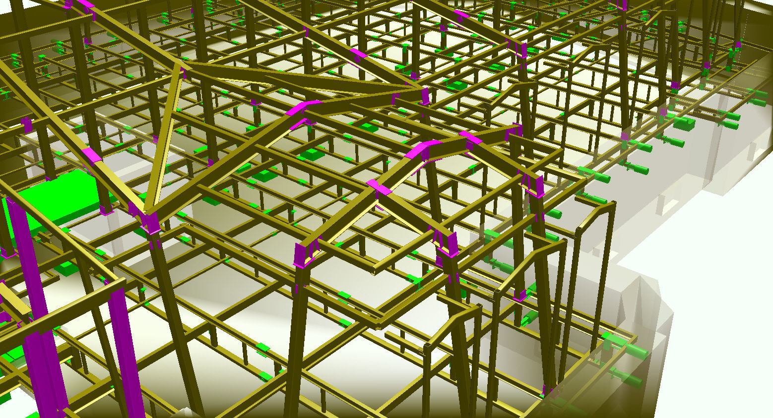 construction of the attic floor and roof 3D model_4