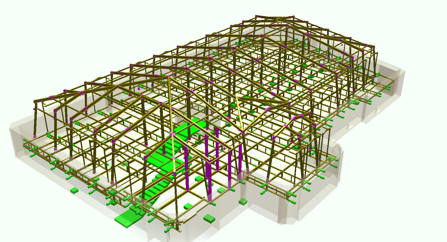 construction of the attic floor and roof 3D model_2