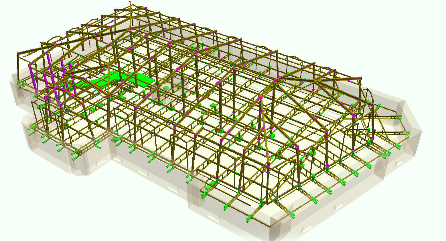construction of the attic floor and roof 3D model_3
