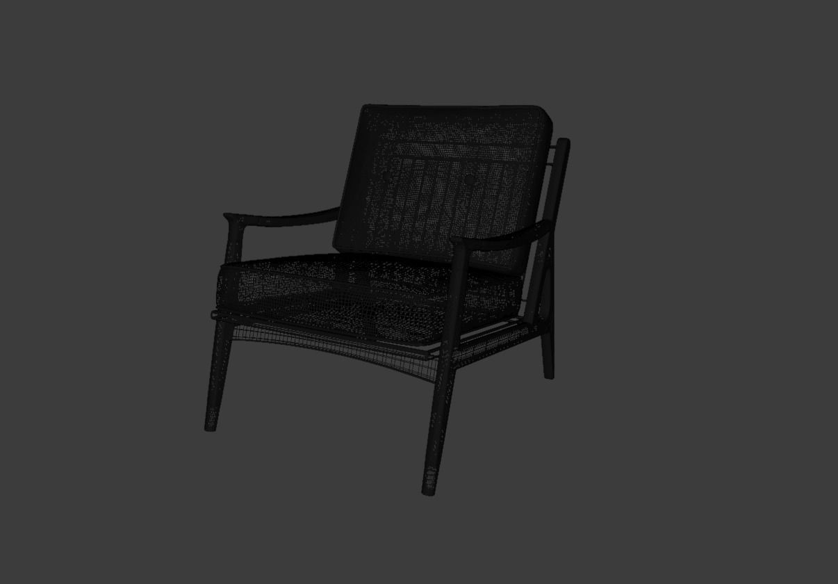 Brass lounge chair 3D model_5