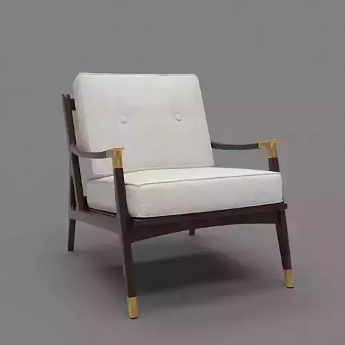 Brass lounge chair 3D model