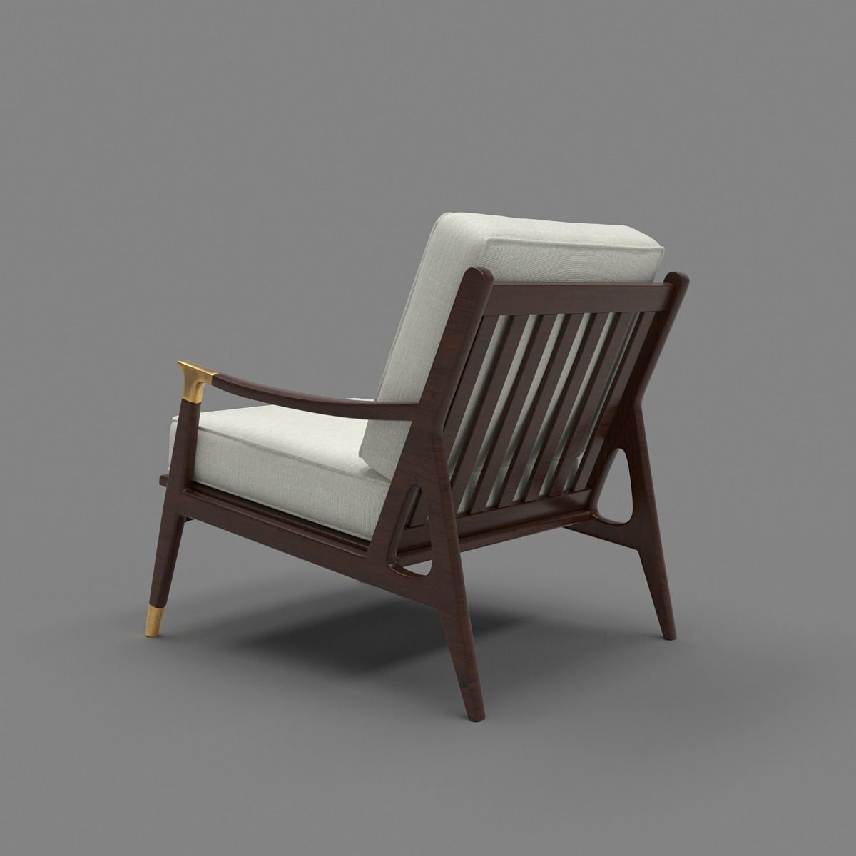 Brass lounge chair 3D model_2