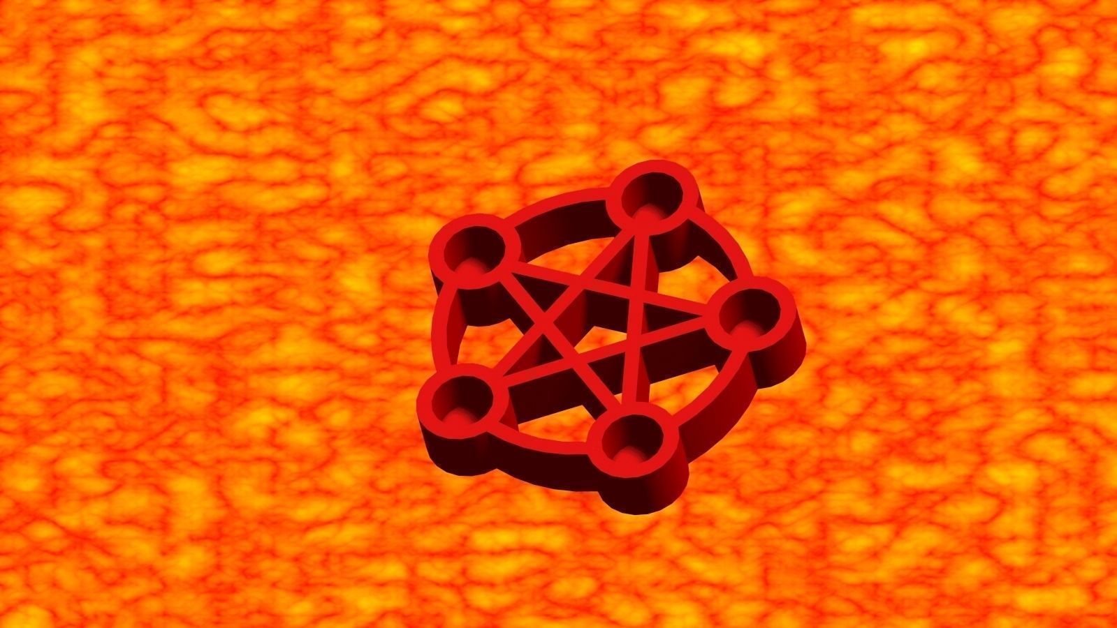 Pentagram Candle Holder 3D print model_2